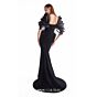 MNM Couture G2110 Black Draped Sleeve Mermaid Dress