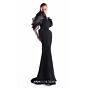 MNM Couture G2110 Black Draped Sleeve Mermaid Dress
