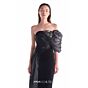 MNM Couture G2111 Strapless Black Side Slit Fitted Dress