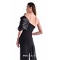MNM Couture G2111 Strapless Black Side Slit Fitted Dress