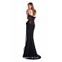 MNM Couture G2113 Side Drape V-Neck Mermaid Dress