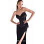 MNM Couture G2115 Fitted Floral Applique Sweetheart Neck Dress