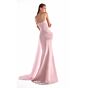 MNM Couture G2126 Side Drape Pink High Slit Dress