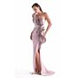 MNM Couture G2128 One-Shoulder Side Slit Old Rose Dress