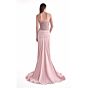 MNM Couture G2129 Front Slit Strapless Dusty Rose Dress
