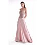 MNM Couture G2129 Front Slit Strapless Dusty Rose Dress