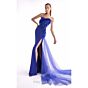 MNM Couture G2149 Side Streamer Corset Bodice Royal Blue Dress