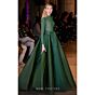 MNM Couture J03038 Long Sleeve Front Bow Organza Dress