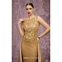 MNM Couture J03186 Taffeta Overskirt Beaded Column Dress