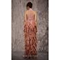 MNM Couture J03381 Feather Skirt High Slit Fitted Dress