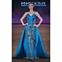 MNM Couture J03497 Pleated V-Neck Satin Overskirt Dress
