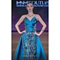 MNM Couture J03497 Pleated V-Neck Satin Overskirt Dress