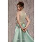 MNM Couture J03503 Sleeveless Bateau Neck Taffeta Overskirt Dress