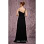 MNM Couture J03563 Pleated Bodice Peplum Crepe Dress