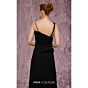 MNM Couture J03563 Pleated Bodice Peplum Crepe Dress