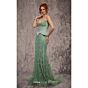MNM Couture J03585 Corset Bodice Peplum Mint Dress