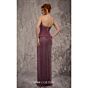 MNM Couture J03595 Curved Neck Beaded Column Skirt Dress