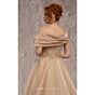 MNM Couture J03599 Asymmetric Pleated Neck Organza Dress