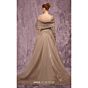 MNM Couture J03599 Asymmetric Pleated Neck Organza Dress