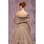 MNM Couture J03599 Asymmetric Pleated Neck Organza Dress