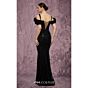 MNM Couture J03603 Cold-Shoulder Peplum Fitted Dress