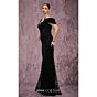 MNM Couture J03603 Cold-Shoulder Peplum Fitted Dress