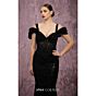 MNM Couture J03603 Cold-Shoulder Peplum Fitted Dress