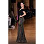 MNM Couture J03603 Cold-Shoulder Peplum Fitted Dress