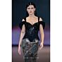MNM Couture J03603 Cold-Shoulder Peplum Fitted Dress