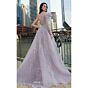 MNM Couture M1114 Asymmetric Neck Removable Overskirt Slim Dress