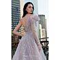 MNM Couture M1114 Asymmetric Neck Removable Overskirt Slim Dress