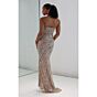 MNM Couture M1186 Removable Overskirt Strapless Beige Dress