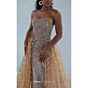 MNM Couture M1186 Removable Overskirt Strapless Beige Dress