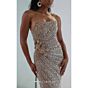 MNM Couture M1186 Removable Overskirt Strapless Beige Dress
