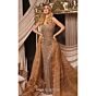 MNM Couture M1186 Removable Overskirt Strapless Beige Dress