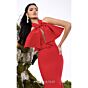 MNM Couture N0678 Halter Bow Neck Belted Waist Red Dress