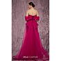 MNM Couture Q1010 Peplum Waist Off The Shoulder Crepe Dress