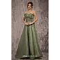MNM Couture Q3355 Brocade Strapless Asymmetric Neck Dress
