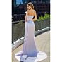 MNM Couture V07578 Side Slit Side Overskirt Blush Dress