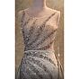MNM Couture V6397 Sleeveless Satin Overskirt Beige Dress