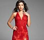 Jovani 43097 Cutout Back Halter Neck Lace Dress