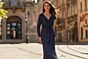 La Femme 33310 Navy Long Sleeve Hotfix Dress