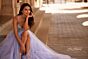 La Femme 32633 Embellished Top High Slit Lace-Up Dress