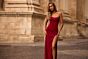 La Femme 32825 Embellished Slit Illusion Back Strapless Dress