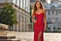 La Femme 33343 Red Spaghetti Strap Hotfix Dress