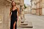 La Femme 33381 Black Fitted High Slit Dress