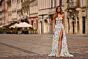 La Femme 33450 Multicolor Floral Strapless Dress