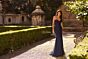 La Femme 33588 Navy Blue Strapless Sweetheart Neckline Dress