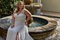 Mori Lee 3396 Lianne Front Slit Lace Bodice Plus Size Wedding Gown