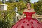 Mori Lee 60185 3D Flowers Sheer Bodice Quinceanera Dress